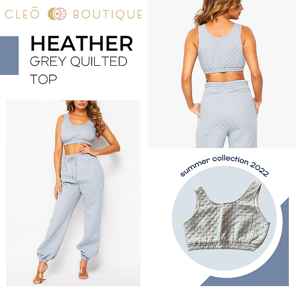 Cleo Grey Quilted Top