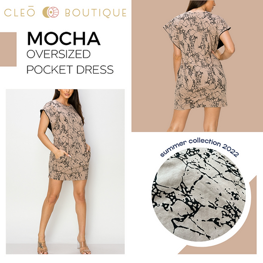 Mocha Oversized Pocket Mini Dress