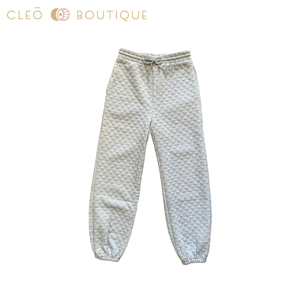 Cleo Grey Quilted Sweatpants