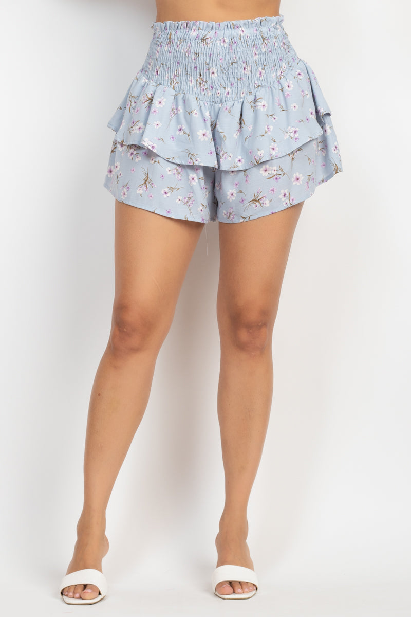 Floral Ruffled Shorts