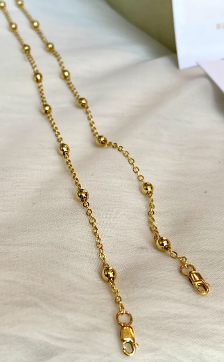 Dainty Gold Ball Mask Chain